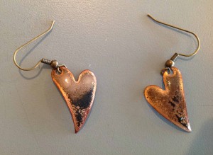 Rustic Copper Hearts - Original Torch Fired Jewelry (One of a Kind) :: $35.00 +shipping