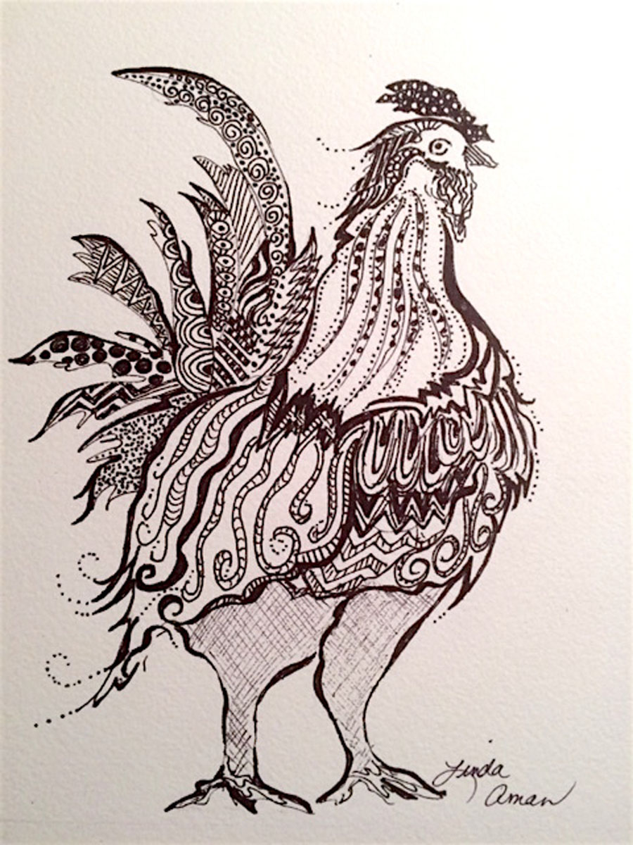Rooster Pen and Ink