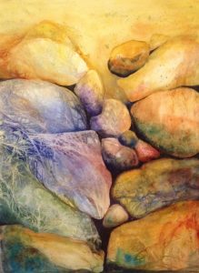 Webbed Rocks - Original Watercolor Framed on Aquabord :: SOLD
